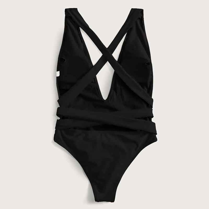 INGAGA 2021 Sexy Plunging Swimsuit One Piece High Cut Swimwear Women Cross Bandage Beachwear Summer Backless Bathing Suit Women INGAGA 2021 Sexy Plunging Swimsuit One Piece High Cut Swimwear Women Cross Bandage Beachwear Summer Backless Bathing Suit Women