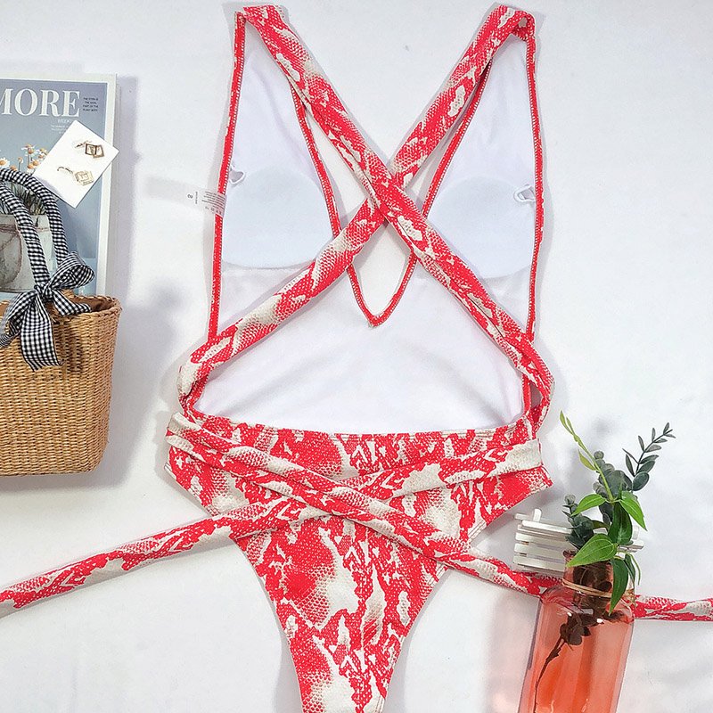 INGAGA 2021 Sexy Plunging Swimsuit One Piece High Cut Swimwear Women Cross Bandage Beachwear Summer Backless Bathing Suit Women INGAGA 2021 Sexy Plunging Swimsuit One Piece High Cut Swimwear Women Cross Bandage Beachwear Summer Backless Bathing Suit Women