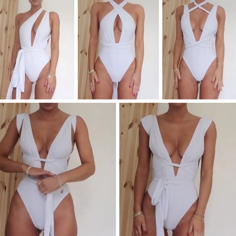 INGAGA 2021 Sexy Plunging Swimsuit One Piece High Cut Swimwear Women Cross Bandage Beachwear Summer Backless Bathing Suit Women INGAGA 2021 Sexy Plunging Swimsuit One Piece High Cut Swimwear Women Cross Bandage Beachwear Summer Backless Bathing Suit Women