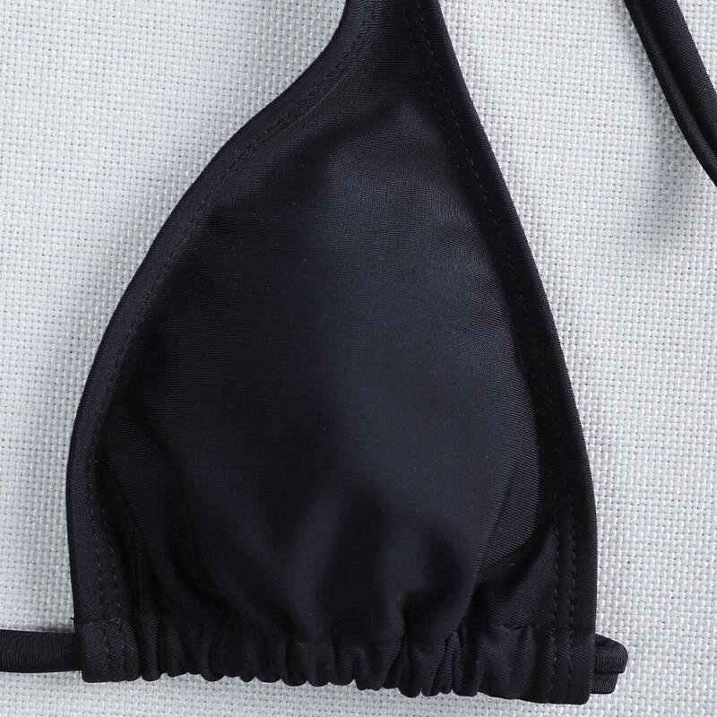 In-X Black 3 pieces set High neck swimwear female swimsuit cover-ups for women Skirts bikini Halter triangle bathing suit 2021