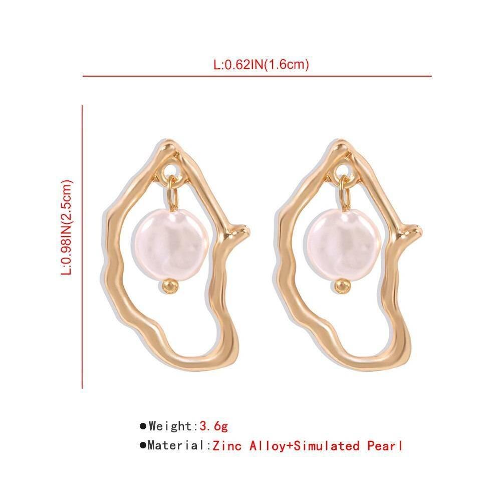 KMVEXO Gold Metal Geometric Baroque Irregular Imitation Pearl Earrings for Women 2020 Fashion Wedding Party Jewelry Pendientes KMVEXO Gold Metal Geometric Baroque Irregular Imitation Pearl Earrings for Women 2020 Fashion Wedding Party Jewelry Pendientes