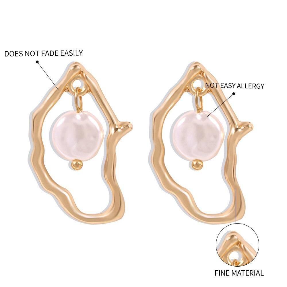 KMVEXO Gold Metal Geometric Baroque Irregular Imitation Pearl Earrings for Women 2020 Fashion Wedding Party Jewelry Pendientes KMVEXO Gold Metal Geometric Baroque Irregular Imitation Pearl Earrings for Women 2020 Fashion Wedding Party Jewelry Pendientes