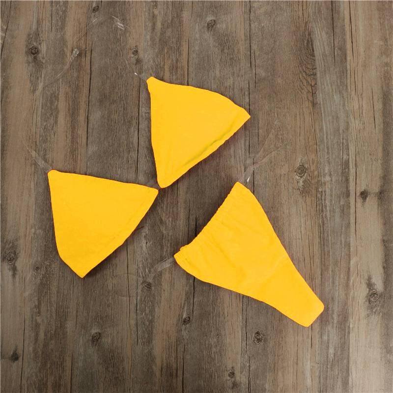 Swimsuit Women Bikini Set Summer Brazilian Swimwear Sexy Transparent Straps Halter Neck Solid G-String Bra Thong Push Up Bathing