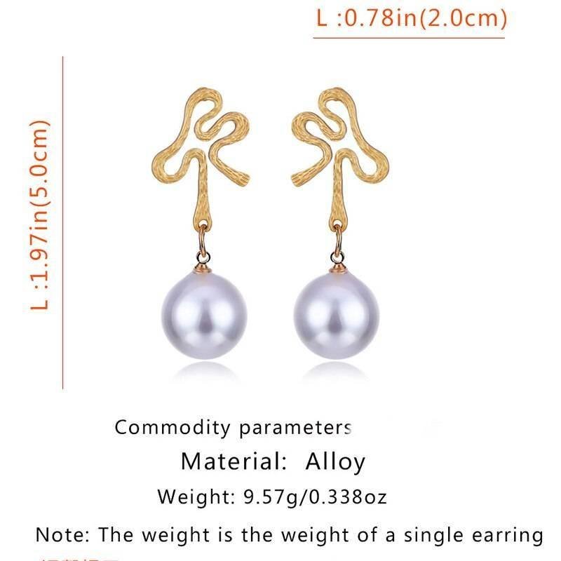 Women Elegant White/Black Simulated Pearls Statement Earrings Big Small Circle Round Metal Gold Hoop Earrings Nightclub Jewelry