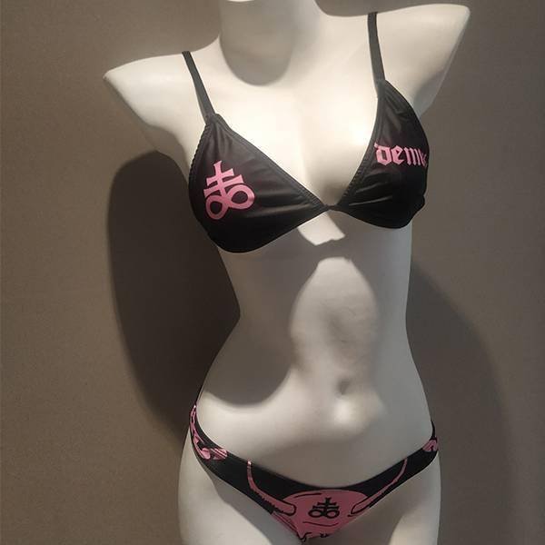 Women Sexy Bikinis Set Swimsuit Female 2021 Bikini Set New Sexy Letter Print High Waist Swim Suit Swimwear Retro Bathing Suit