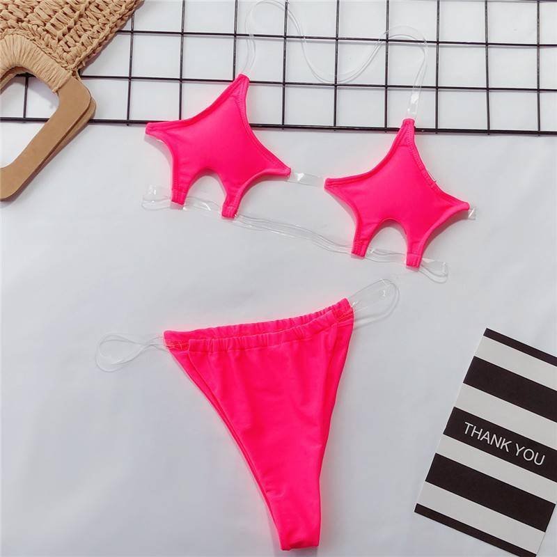 hirigin Sexy Women Bikini Set Swimsuit Beachwear Swimwear Push Up Monokini Star Bra High Waist Bathing Suit Bandage Brazilian