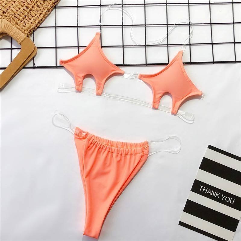 hirigin Sexy Women Bikini Set Swimsuit Beachwear Swimwear Push Up Monokini Star Bra High Waist Bathing Suit Bandage Brazilian