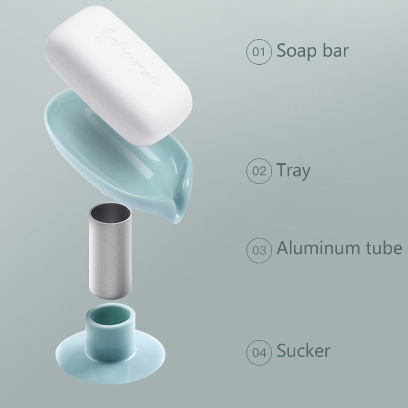 Leaf Shape Soap Box Drain Soap Holder Box Bathroom Shower Soap Holder sponge Storage Plate Tray Bathroom Supplies Bathroom Gadge