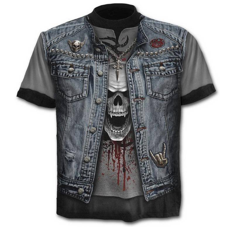 Brand Motorcycle T Shirt Punk T-shirt Knight Shirts 3d T Shirt Men Casual Vintage Hip Hop Summer Tee Top Homme Clothes