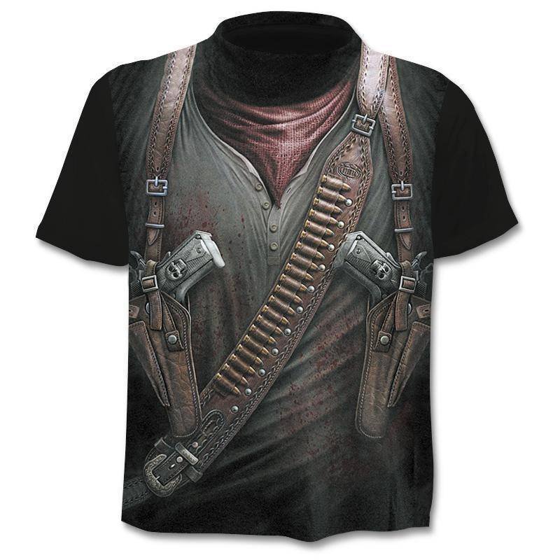Brand Motorcycle T Shirt Punk T-shirt Knight Shirts 3d T Shirt Men Casual Vintage Hip Hop Summer Tee Top Homme Clothes