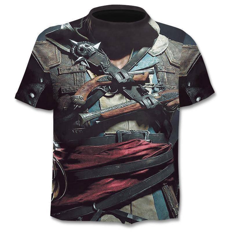 Brand Motorcycle T Shirt Punk T-shirt Knight Shirts 3d T Shirt Men Casual Vintage Hip Hop Summer Tee Top Homme Clothes