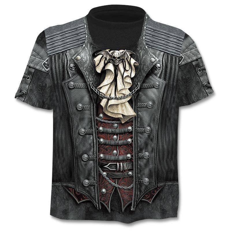 Brand Motorcycle T Shirt Punk T-shirt Knight Shirts 3d T Shirt Men Casual Vintage Hip Hop Summer Tee Top Homme Clothes