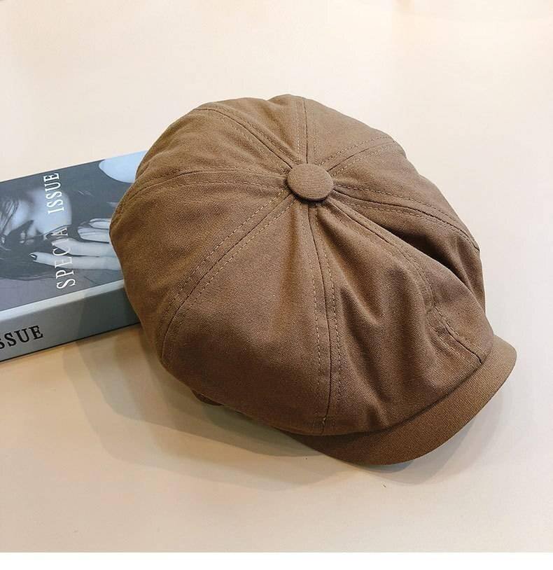 British Style Newsboy Cap Men Cotton Ascot Cap Beckham Khaki Male Spring Summer Vintage Brand New Octagonal Flat Cap