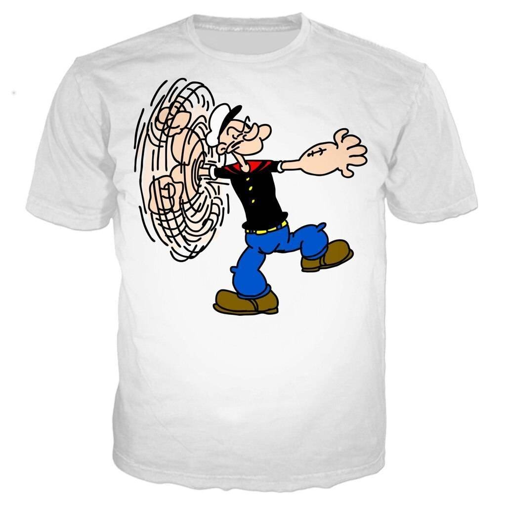Cartoon Popeye Harajuku Anime Hot sale Men Women unisex 3D Clothing T-Shirt Sweatshirts Top Tees Plus Size 6XL ins tshirt Funny