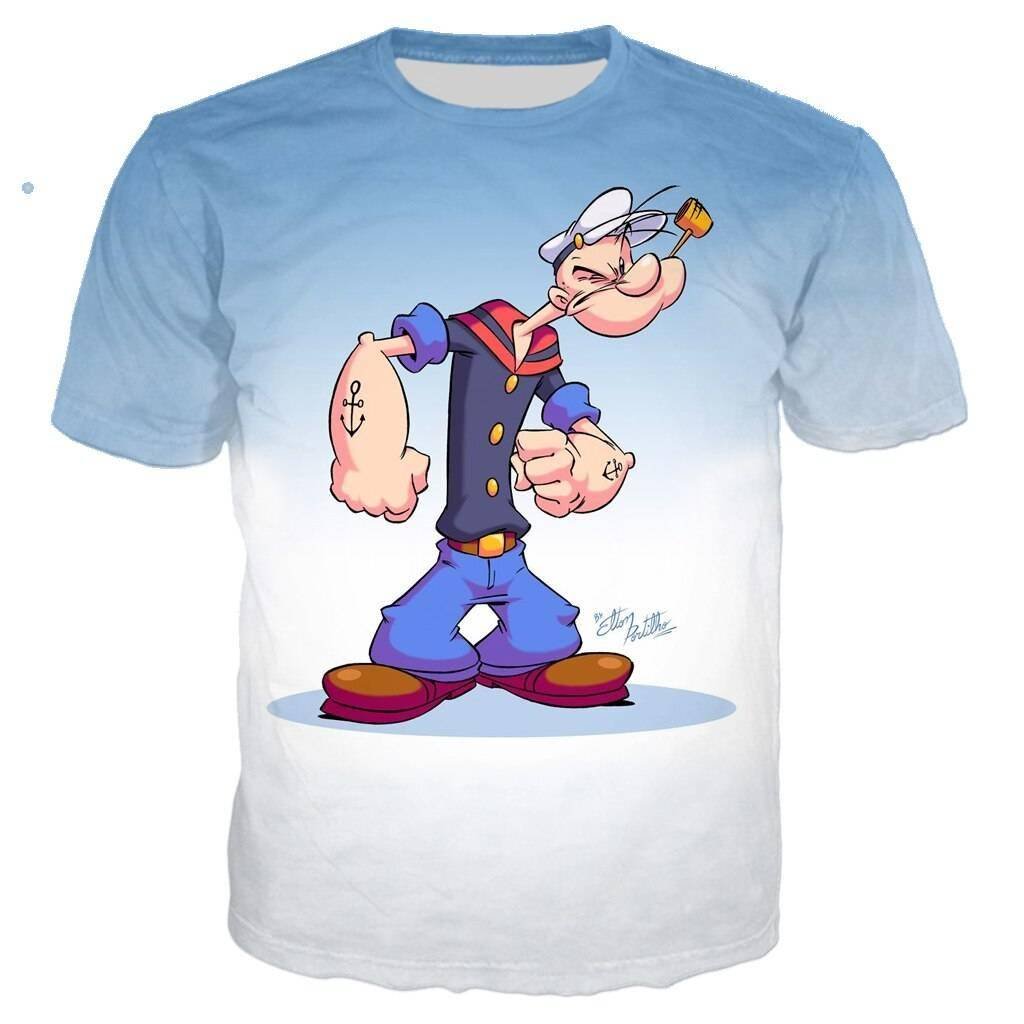 Cartoon Popeye Harajuku Anime Hot sale Men Women unisex 3D Clothing T-Shirt Sweatshirts Top Tees Plus Size 6XL ins tshirt Funny