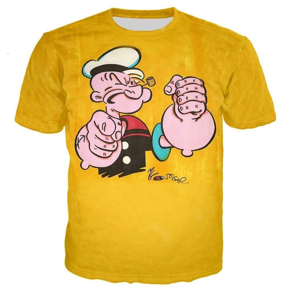 Cartoon Popeye Harajuku Anime Hot sale Men Women unisex 3D Clothing T-Shirt Sweatshirts Top Tees Plus Size 6XL ins tshirt Funny