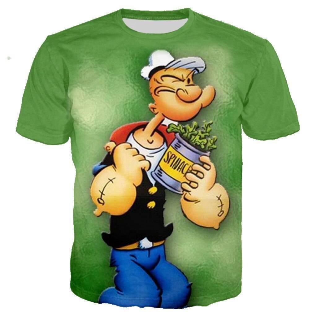 Cartoon Popeye Harajuku Anime Hot sale Men Women unisex 3D Clothing T-Shirt Sweatshirts Top Tees Plus Size 6XL ins tshirt Funny