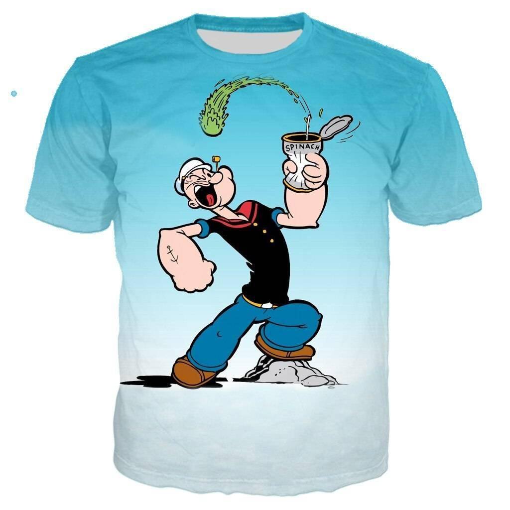 Cartoon Popeye Harajuku Anime Hot sale Men Women unisex 3D Clothing T-Shirt Sweatshirts Top Tees Plus Size 6XL ins tshirt Funny
