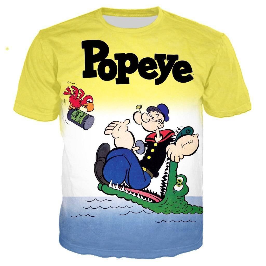Cartoon Popeye Harajuku Anime Hot sale Men Women unisex 3D Clothing T-Shirt Sweatshirts Top Tees Plus Size 6XL ins tshirt Funny