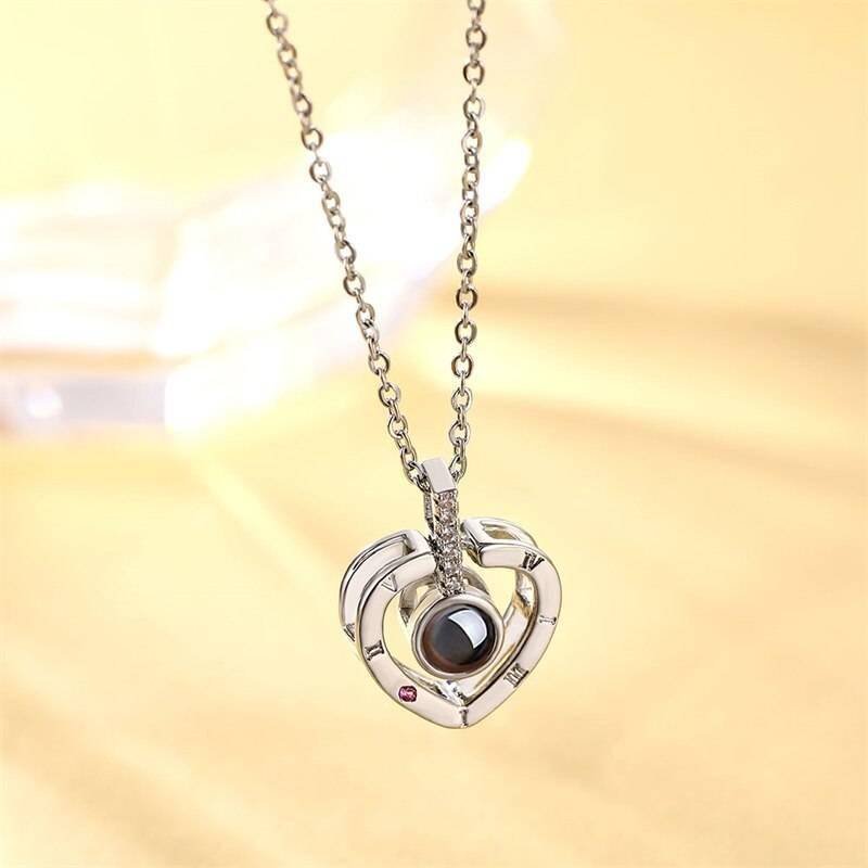Letter Necklace 100 Languages I Love You Projection Pendant Necklace Women Jewelry Collier Femme Bijoux 2019 Best Friends Gifts
