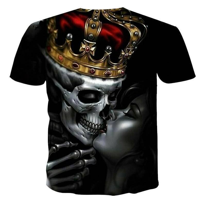 Fashion Summer T-Shirt Men 2021 3D Skull Printing Men's T-Shirt Breathable Streetwear Splicing Printing T Shirt Men Size XXS-6XL