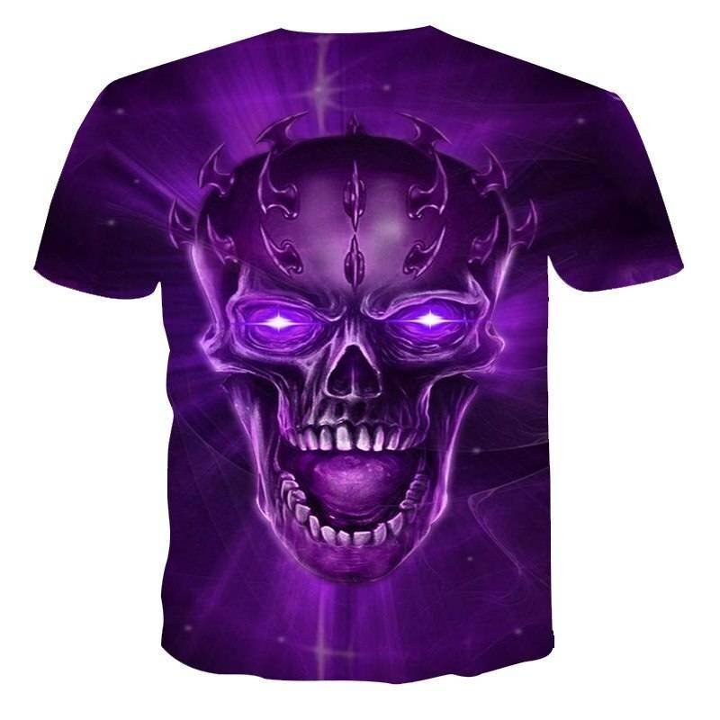 Fashion Summer T-Shirt Men 2021 3D Skull Printing Men's T-Shirt Breathable Streetwear Splicing Printing T Shirt Men Size XXS-6XL