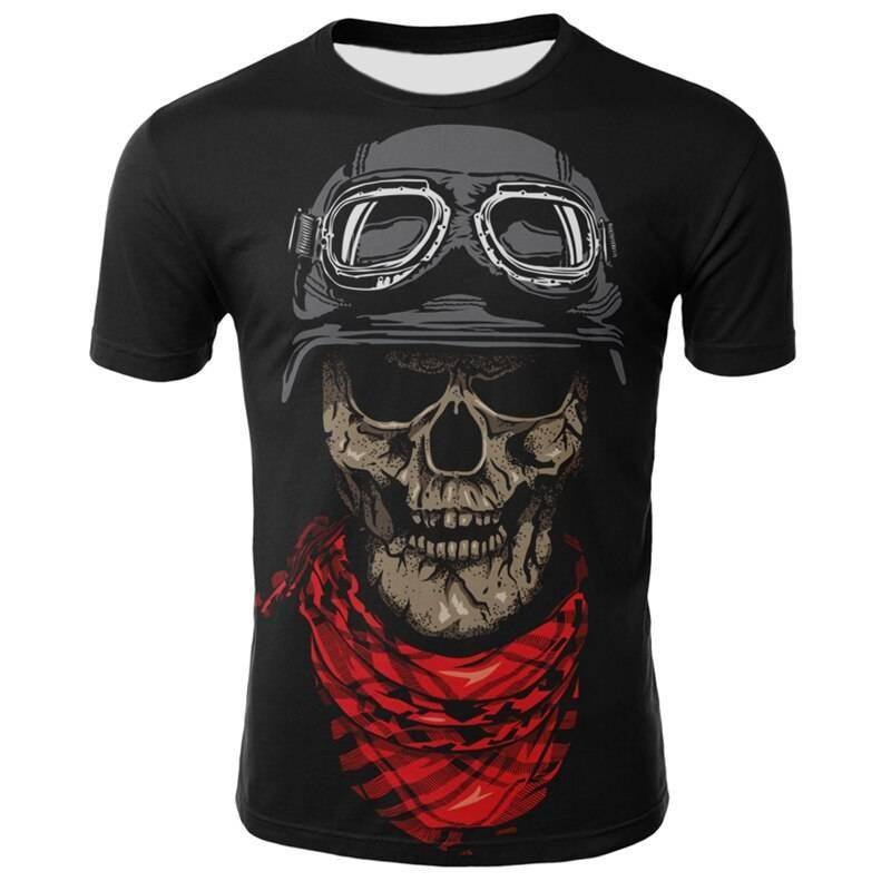 Fashion Summer T-Shirt Men 2021 3D Skull Printing Men's T-Shirt Breathable Streetwear Splicing Printing T Shirt Men Size XXS-6XL
