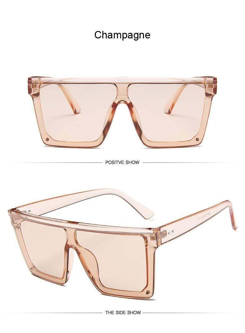 New Black Square Sunglasses Women Big Frame Fashion Retro Mirror Sun Glasses Female Brand Vintage Lady Lunette De Soleil Femme
