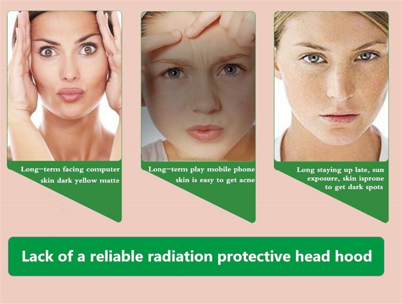 New electromagnetic radiation protective head cover mobile phone, computer, TV, WIFI EMF shielding 100% Silver fiber head hood