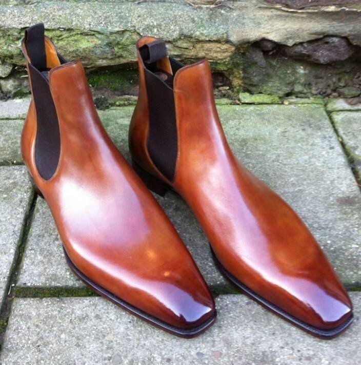 New Arrvials High Quality Pu Leather British Style Slip-on Chelsea Boots for Men Fashion Male Dress Casual Botas De Hombre AQ172