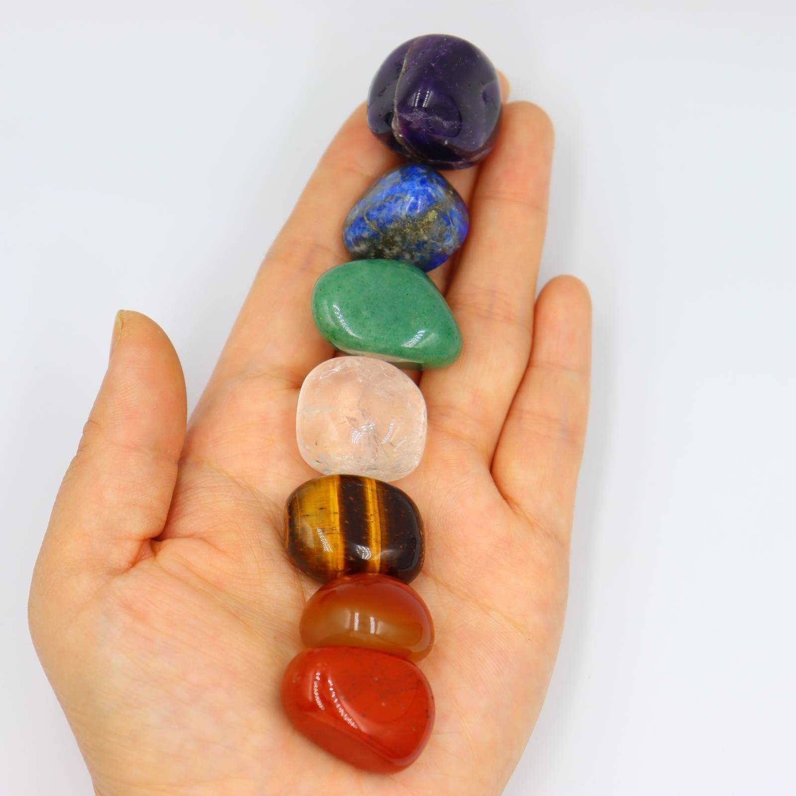 7pcs/Set Reiki Natural Stone Tumbled stone Irregular Polishing Rock Quartz Yoga Energy Bead For Chakra Healing Decoration